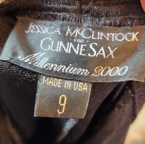 Gunne Sax black sparkle spaghetti strap low back maxi dress.  Size 9. - Picture 3 of 15